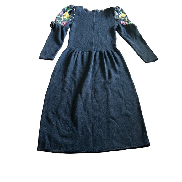 Don Sayres for Wellmore Neiman Marcus black sequined sweater dress size 14 - Picture 2 of 8